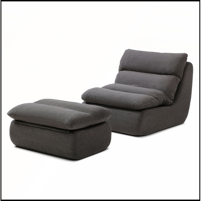 Fauteuil à billes 32 pouces avec repose-pieds pour le salon et la chambre à coucher, Gris