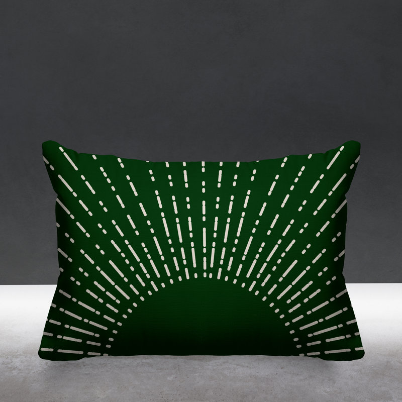 Coussin intérieur / extérieur Sunny Boho Starburst, Vert