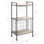 Rangement à vin en chêne antique et gris sable, 3 supports industriels, capacité de 18, porte-gobelet, rangement pour bar et cuisine embellit la maison, peut contenir 18 bouteilles, renforce