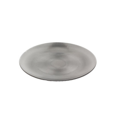 Set Of 4 Ribbed Chargers Smoked