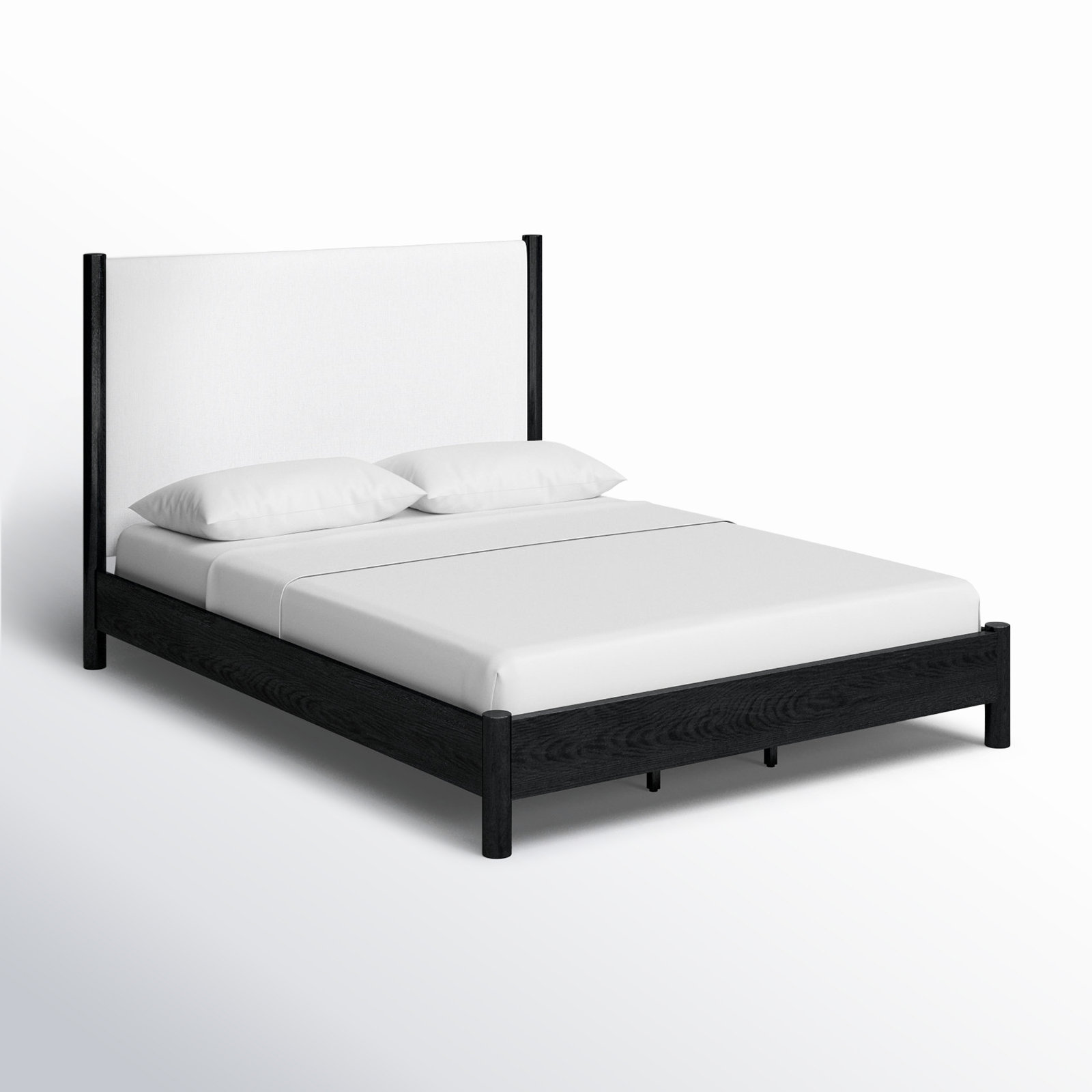 Kaplan Wood Bed, Queen, Black/Beige