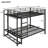 Queen Size Metal Bunk Bed with Storage Mesh Shelves and Clothes Hooks,LED Light,Black