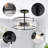 Laia Black 4-Light Water Textured Glass Drum Flush Mount