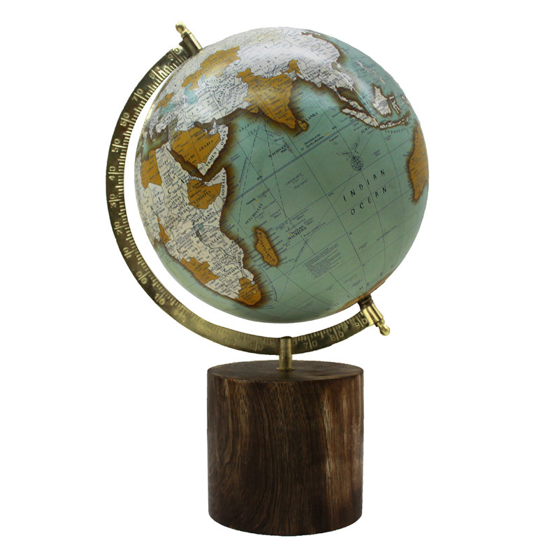 Resin Tabletop Globe, 42cm H x 25cm W x 28cm D