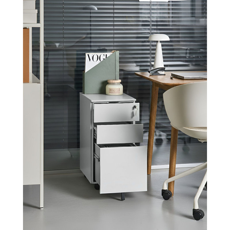 3 -Drawer Storage Cabinet, Light Grey