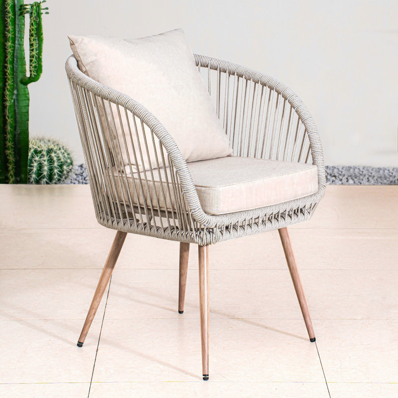 Chaise de salle à manger d'extérieur avec coussins Cassily