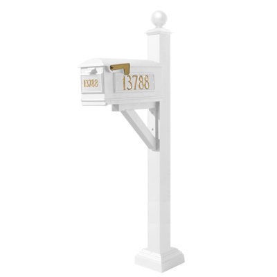 Westhaven Aluminum Post Mounted Mailbox with Magnetic Closure