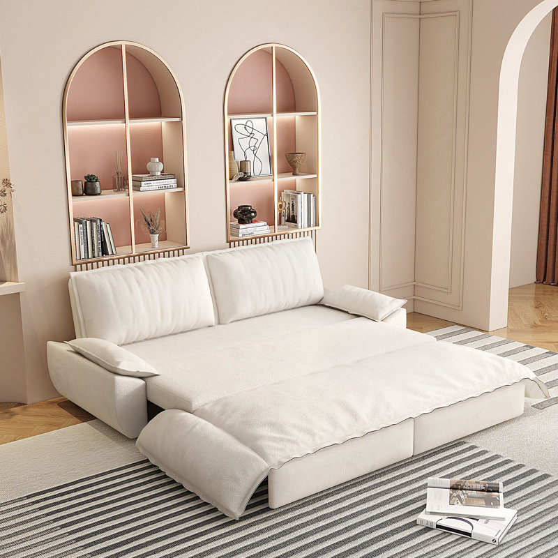 Canapé-lit escamotable grand 73,2 po, canapé-lit convertible 3-en-1, causeuse multifonctionnelle en velours pour la vie moderne