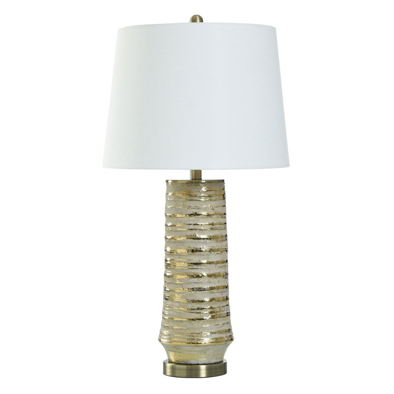 Caramel Gold - Ceramic Table Lamp - White Shade
