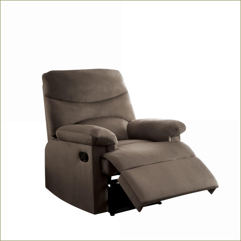 Recliners, Modern Tan Brown Woven Fabric Motion Recliner with Pillow-Top Arms | Light Brown | Woven Fabric