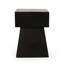 Table d'appoint en béton léger, moderne, noir, sans assemblage, forme piédestal - profondeur 13,84 po x hauteur 19,13 po, table en oxyde de magnésium noir avec béton, forme exceptionnelle, hauteur d'assemblage
