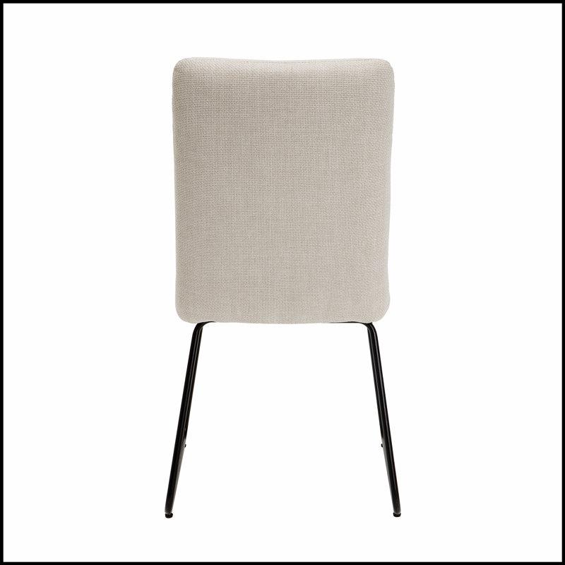 Ensemble de chaises d'appoint rembourrées en tissu de conception moderne 2 pièces, pieds de table en métal