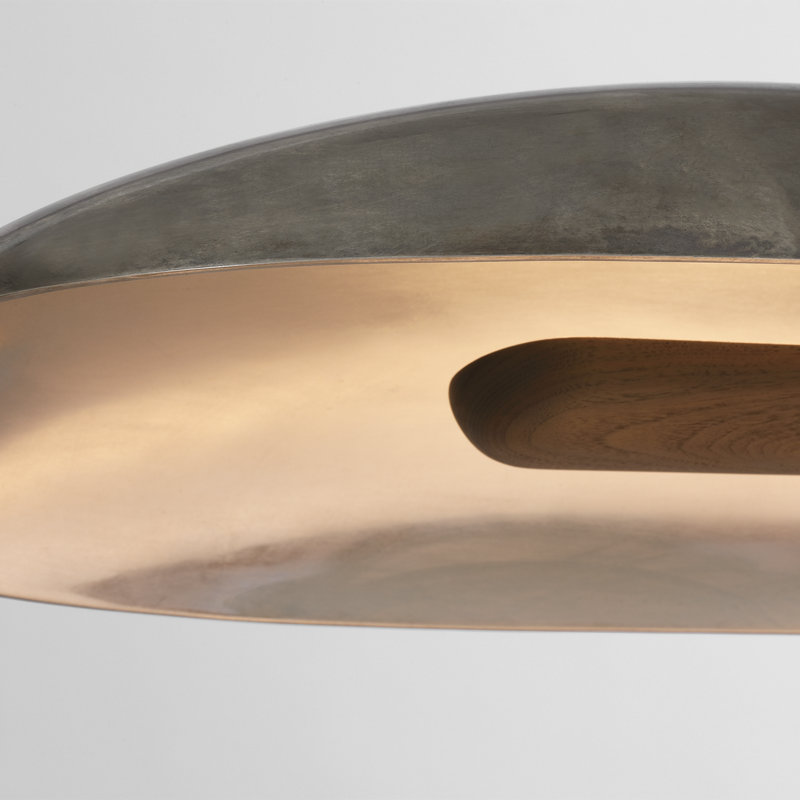 Anne-Marie Barton Remi 60" Linear Pendant, Mottled Pewter and Warm Walnut