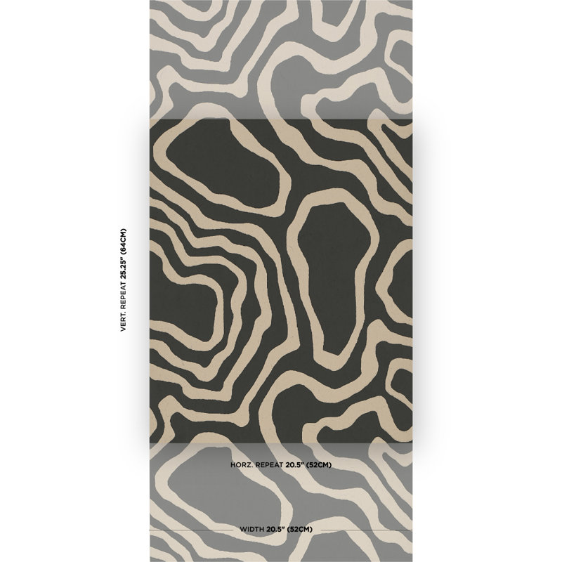 Abstract Non-Woven Wallpaper Roll, Carbon