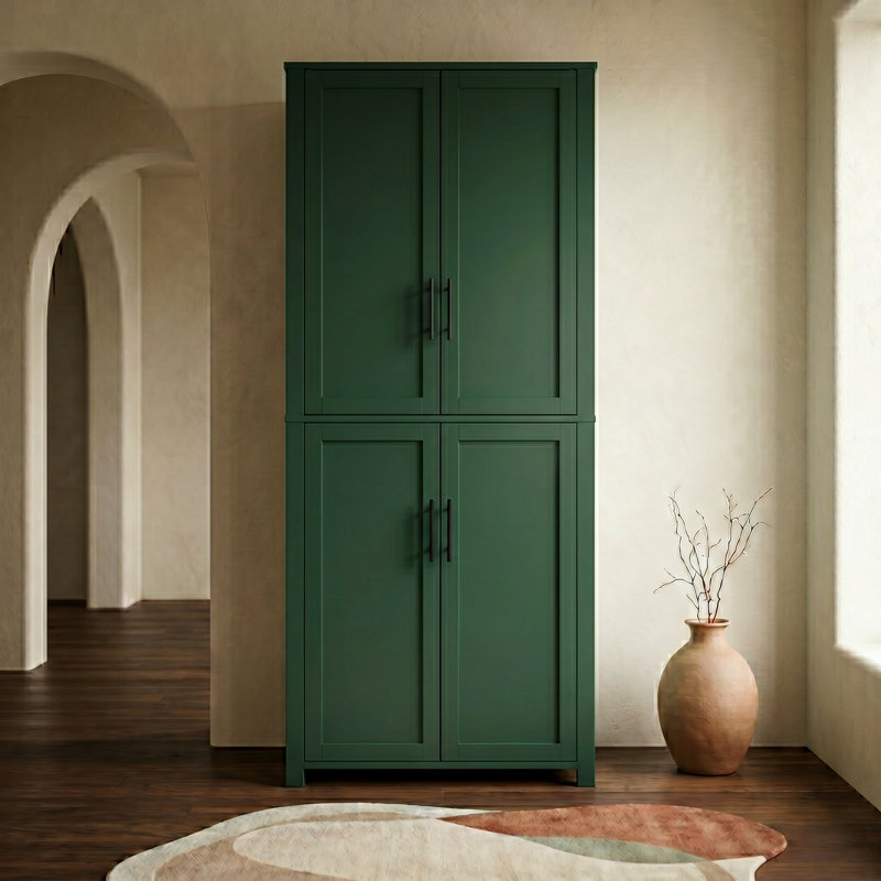  Grande armoire de rangement 67 po avec 4 tablettes réglables, vert forêt, Forest Green