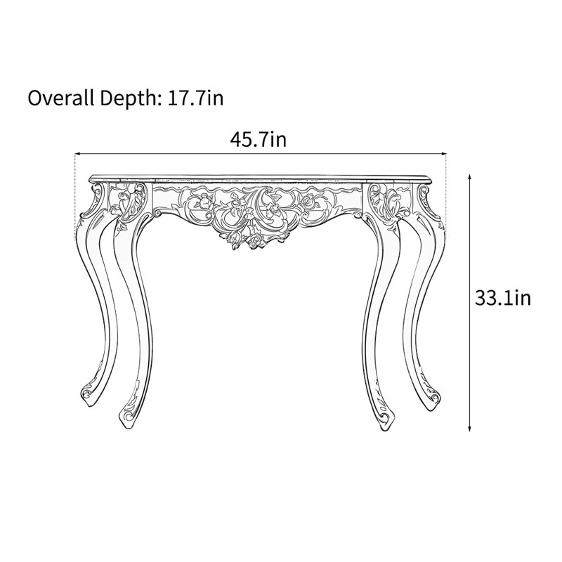 Console américaine de luxe, H 33,1 po x l 45,7 po x P 17,7 po