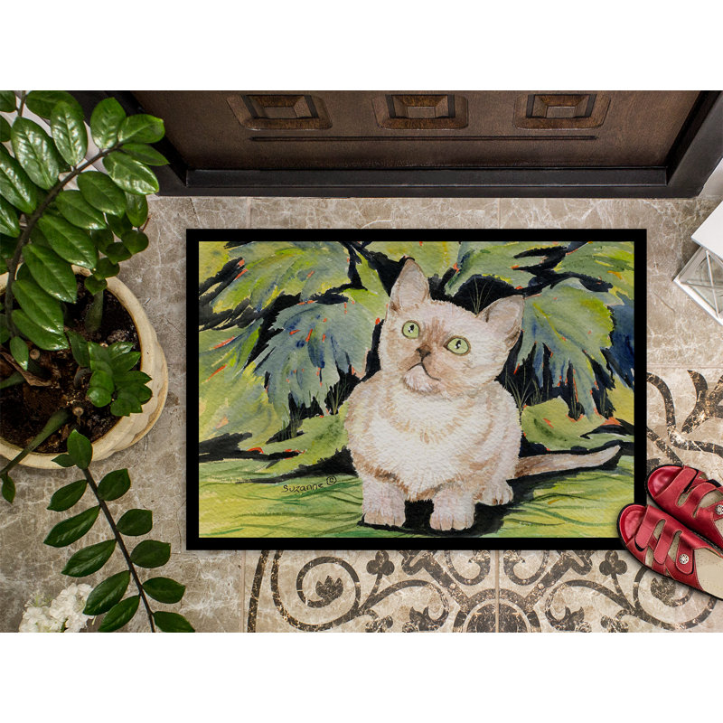 Tapis de porte d’intérieur anti-dérapant pour chat burmese, Rectangle 2 pi x 3 pi