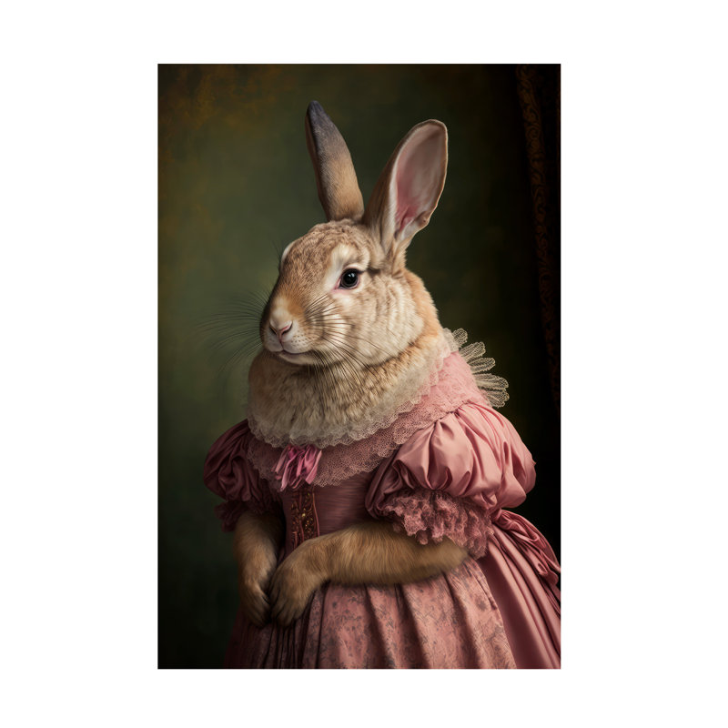 Harrielson Treechild, "Maman lapin" sur toile, H 24 po x l 16 po x P 2 po