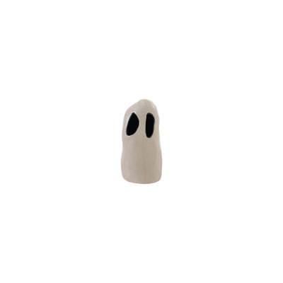 Stoneware Ghost Lantern With Cut-Outs