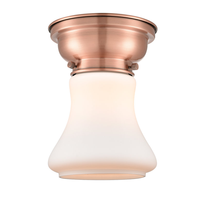 Plafonnier encastré 1 lumière 6,25 po Wheeler, Blanc mat, Ampoule non incluse, Cuivre antique