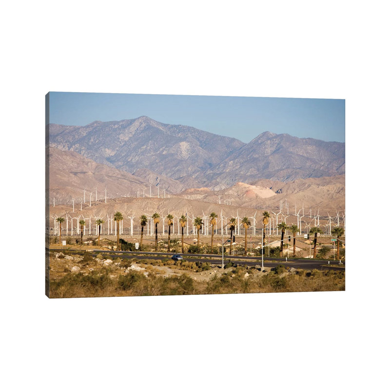A Wind Farm In The San Gorgonio Mountain Pass II, Palm Springs, California by Jerry & Marcy Monkman - Wrapped Canvas Print