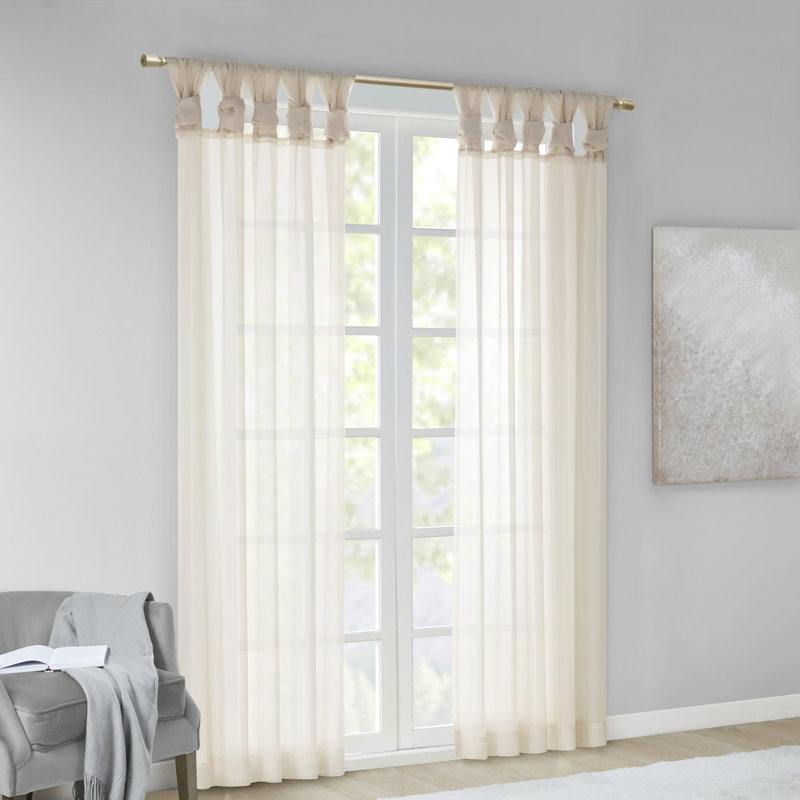 Paire de rideaux transparents Baisden Lester , L 50 po x L 84 po, Ivoire