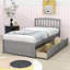 Lit plateforme simple avec tiroirs et rangement-111978729