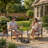 27" Wide All Weather Aluminum Ladder Back Patio Armchair with Wooden Arm-816584098