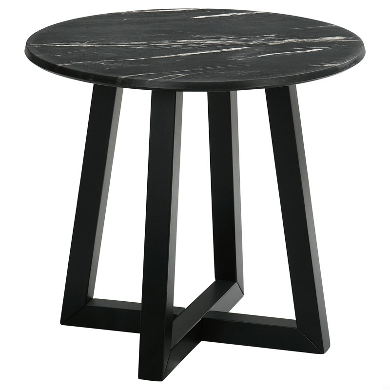 Round Marble-Like Smarttop Side End Table