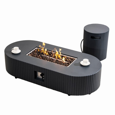 Sedo 13.92" H X 59.79" W Metal Propane Outdoor Fire Pit Table