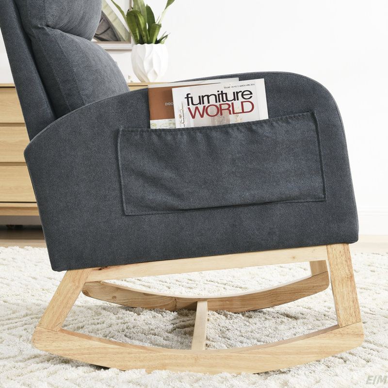 Chaise berçante Abdirizaq, Dark Grey Fabric