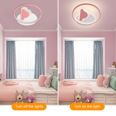 Plafonnier DEL rose en forme de nuage, 50 W, à intensité variable, avec télécommande, température de couleur 3000-6000 K, idéal pour chambre, chambre d'enfant ou salon.