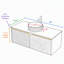 Meuble-lavabo suspendu de 122 cm (48 po) en contreplaqué avec lavabo rond en verre, portes doubles en sergé et garniture métallique, comptoir en pierre frittée noire, noir