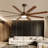 72 in. 8-Blade Black Low Profile Ceiling Fan with Integrated LED, Two-Toned Blades