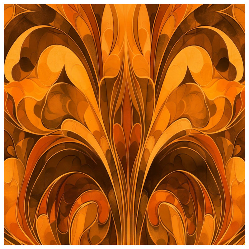 Toile de galerie à motif abstrait orange et brun en plusieurs tailles, 16 x 16 pouces