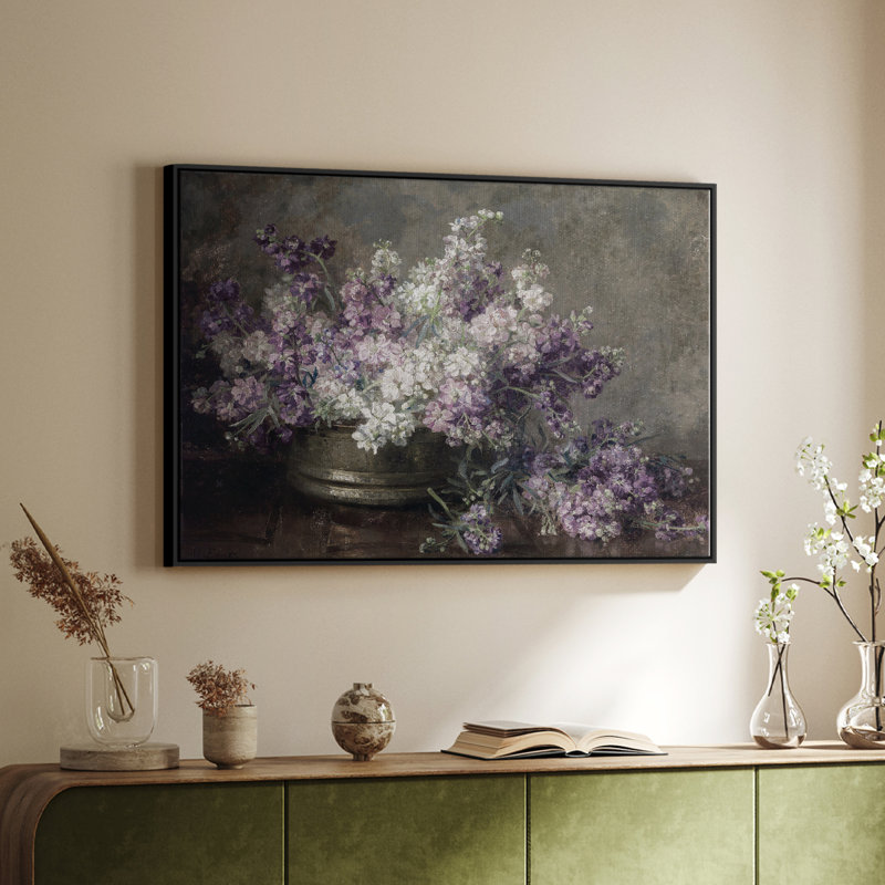 Paysage rétro - DCCLxxxi - impression, Toile avec cadre flottant noir, H 27 po x l 41 po x P 2 po