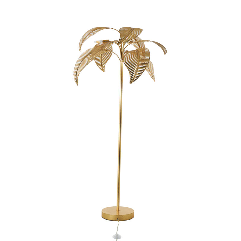 Metal Tree Room Gold Floor Lamp With Round Base, 63" H x 31.5" W x 31.5" D