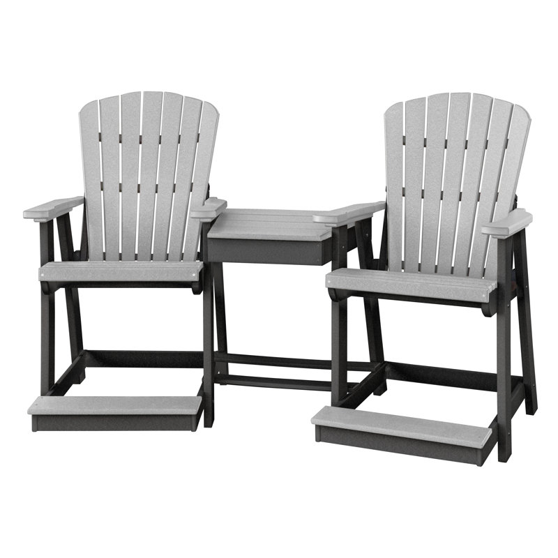 2 - Person Patio Conversation Set, Light Gray/Black