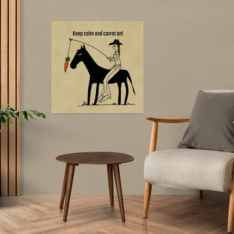 «Carrot on Cowboy Ride», reproduction d'art murale cheval contemporain, H 24 po x l 24 po