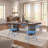 Cadena Reclaimed Finish Wood Top With Concrete Veneer Base Dining Table And Low Back Windsor Chairs Set - Dining Table And 4 Chairs-531437612