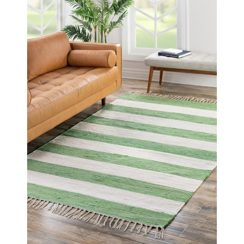Calin Cotton Striped Indoor Rug, Rectangle 2'2" x 3'1"