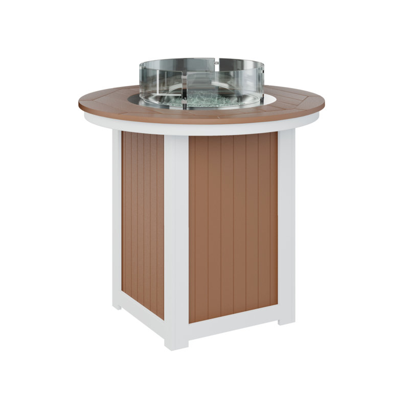 Berlin Gardens Donoma 44″ Round Bar Fire Pit Table, Cedar, 38.87" H x 44" W x 44" D