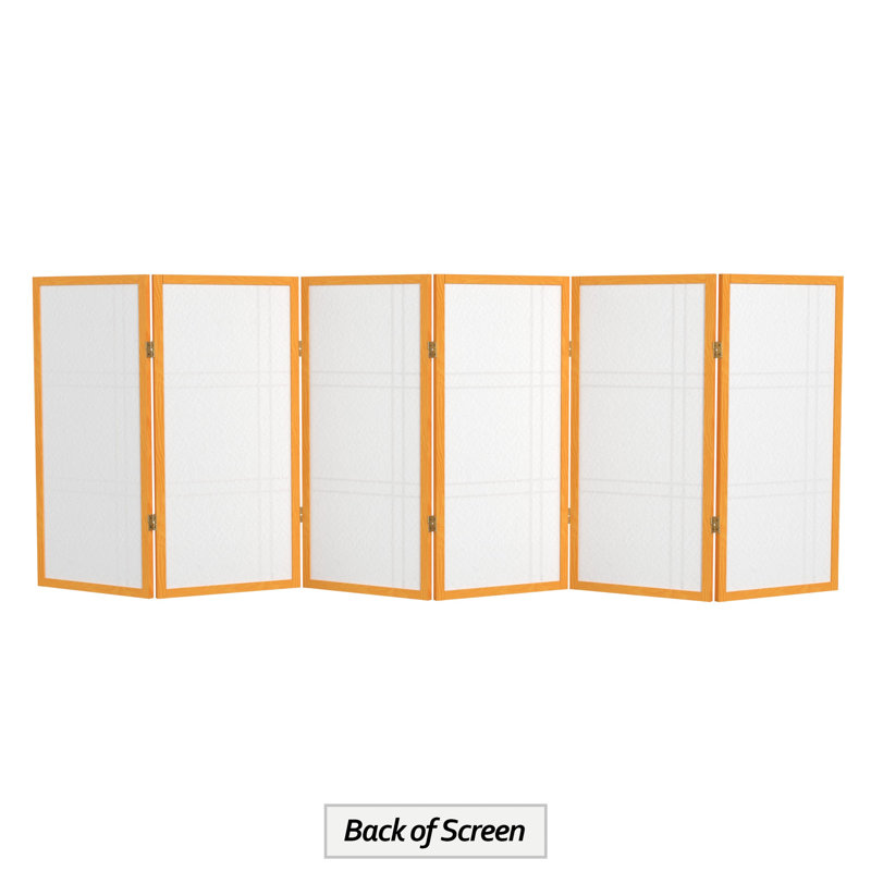 Keitez 3 ft. H Short Folding Shoji Screen, Honey, 6