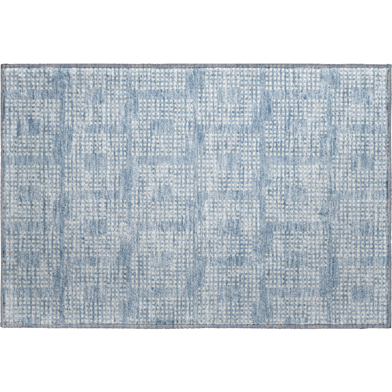 Premium Machine Washable Prisco Sky Rug, Rectangle 1'8" x 2'6"