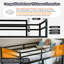 Lit superposé simple au-dessus de simple en métal robuste - charge maximale de 485 lb, structure en acier renforcé avec garde-corps de 14 po de hauteur, structure de lit robuste et peu encombrante pour enfants, adolescents, adultes, sans sommier tapissier