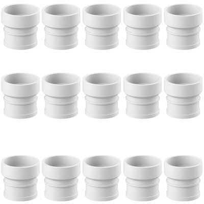 4 Inch White PVC DWV No-Hub Adapter, Spigot x DWV Hub Plumbing Fitting for Drain, Waste & Vent Systems, (15 Pack)