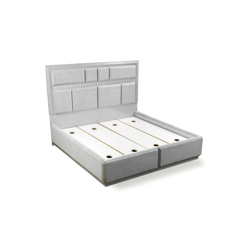 Crispina Upholstered Bed, Queen, Grey