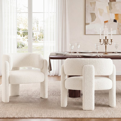 Velvet Upholstered Barrel Dining Armchair