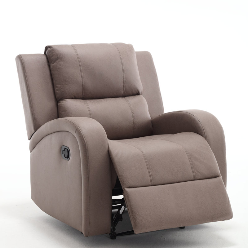Modern Soft And Faux Leather Manual Recliner Chair