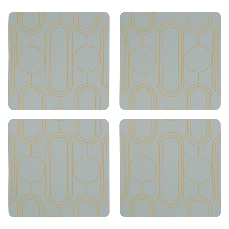 Square 4 Piece Coaster Set, Green